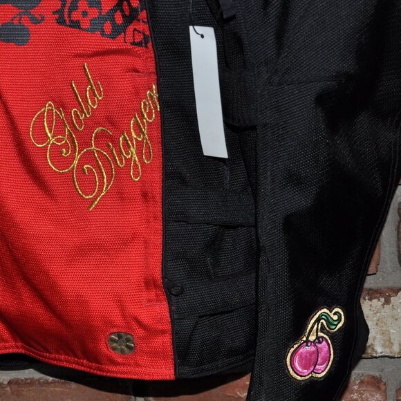 New Limited Edition Joe Rocket Gold Digger Black & Red Moto Motorcycle Jacket XL - Picture 2 of 10